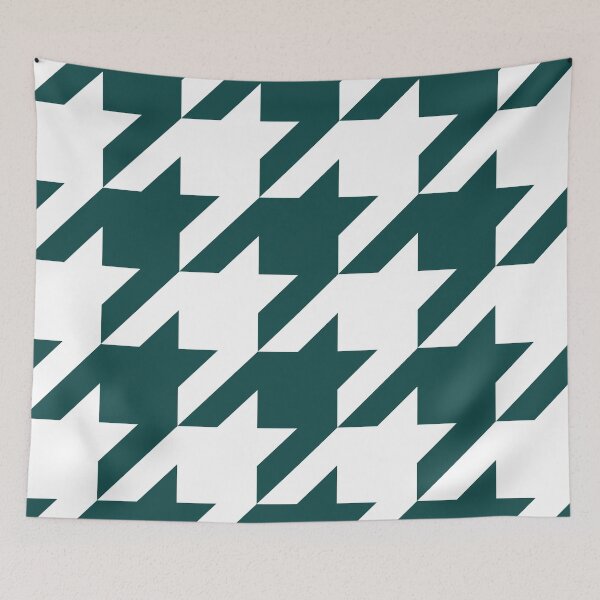 Item preview, Peacock Houndstooth in White designed and sold by Moyanana.