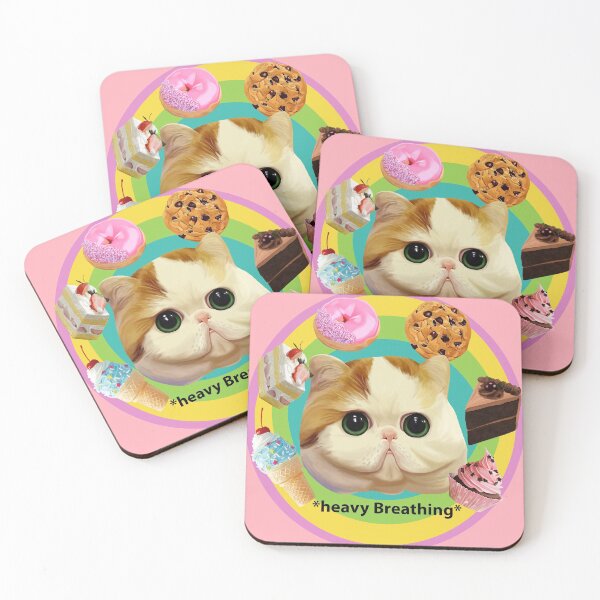 Item preview, Heavy Breathing Cat Rainbow Kawaii designed and sold by Dixie Bailey.