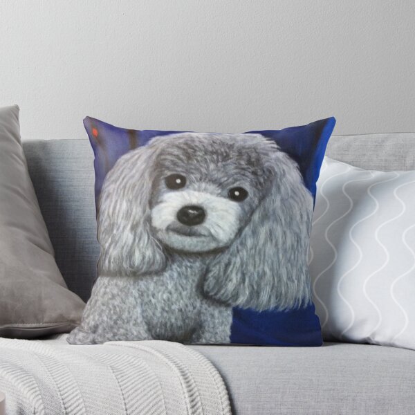 Item preview, Miniature Toy Poodle Oil Painting on Blue designed and sold by KarenZuk.