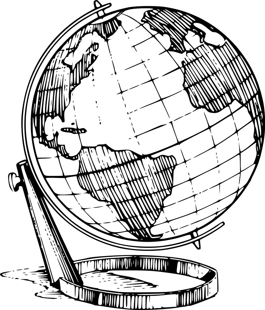 "Globe Drawing" by Danny Devoi (Easy.) Redbubble