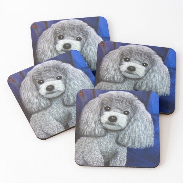 Item preview, Miniature Toy Poodle Oil Painting on Blue designed and sold by KarenZuk.