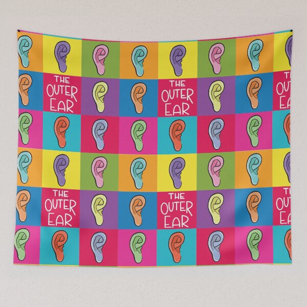 Item preview, Outer Ear Anatomy Colorful Pattern designed and sold by StacyAnnDesigns.