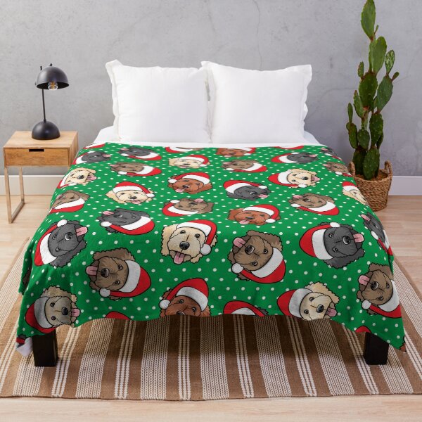 Item preview, Christmas Doodles - Goldendoodles on polka dots designed and sold by littlearrow.