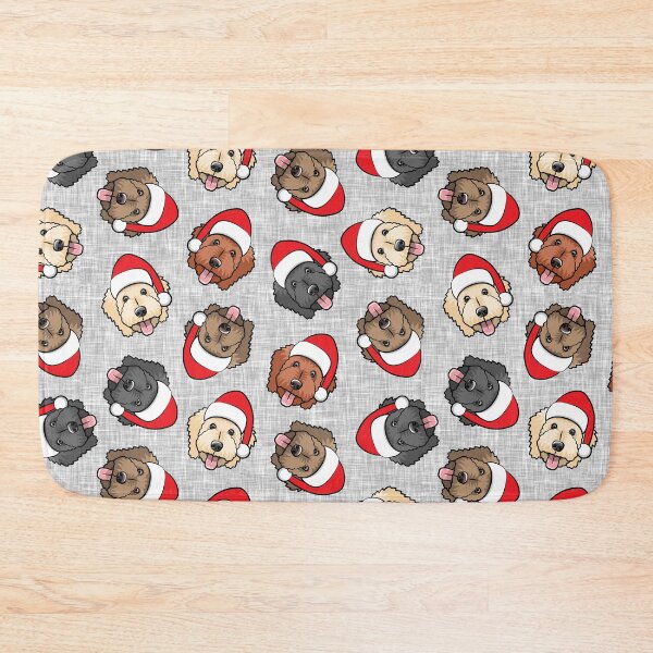 Item preview, Christmas Doodles - Goldendoodles on gray designed and sold by littlearrow.