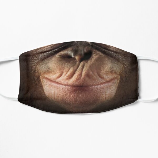 Orangutan Smile Funny Face Mask, Ape Flat Mask