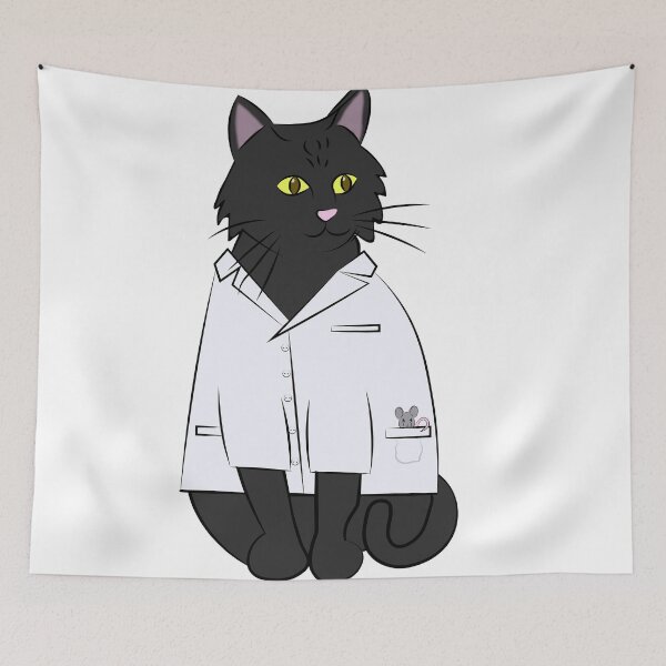 Item preview, Long Haired Black Lab Cat designed and sold by BernadetteG.