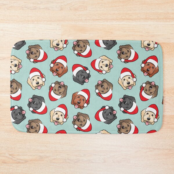 Item preview, Christmas Doodles - Goldendoodles on mint designed and sold by littlearrow.