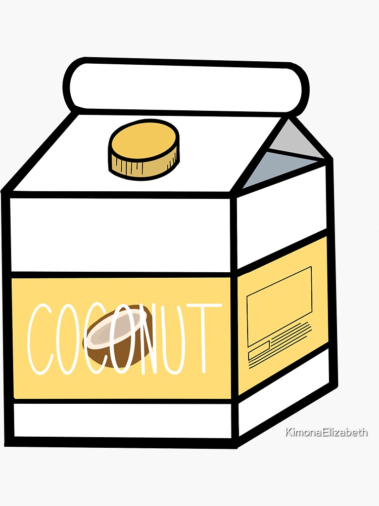 "Coconut Milk Carton" Sticker for Sale by KimonaElizabeth Redbubble