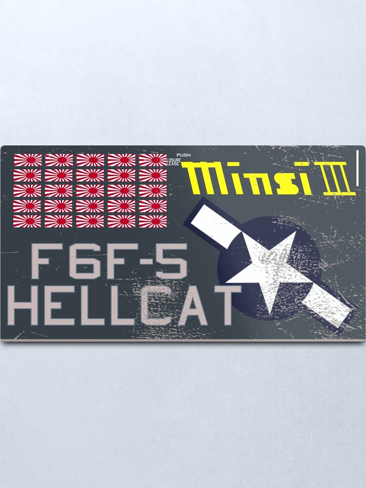 Alternate view of Vintage F6F Hellcat Noseart - Minsi III Metal Print