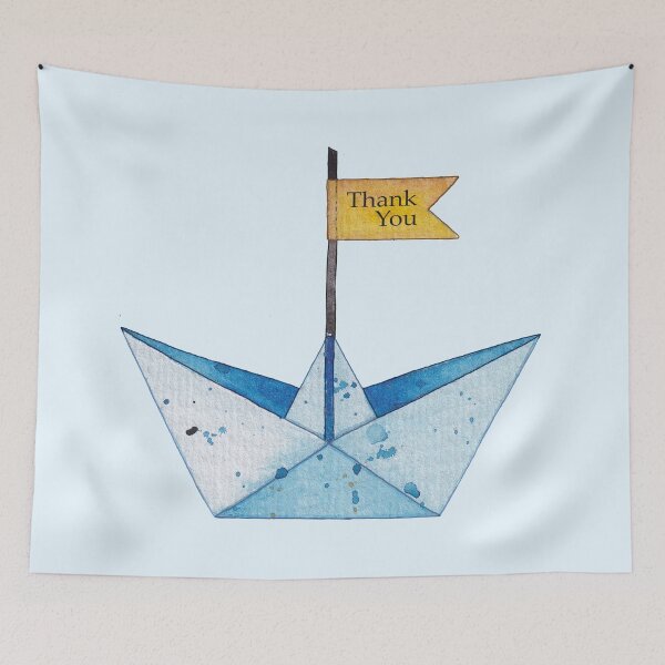 Item preview, Cute Paper Boat With Thank You Sail  designed and sold by Oirabot.