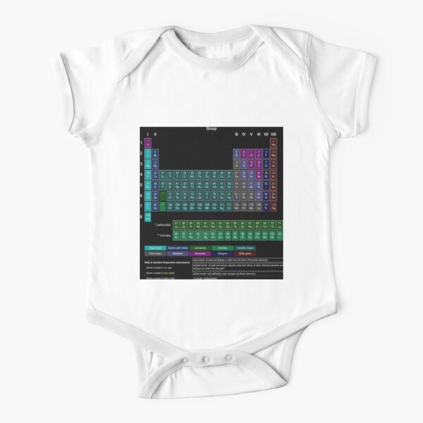#Periodic #Table of #Elements #PeriodicTableofElements Short Sleeve Baby One-Piece