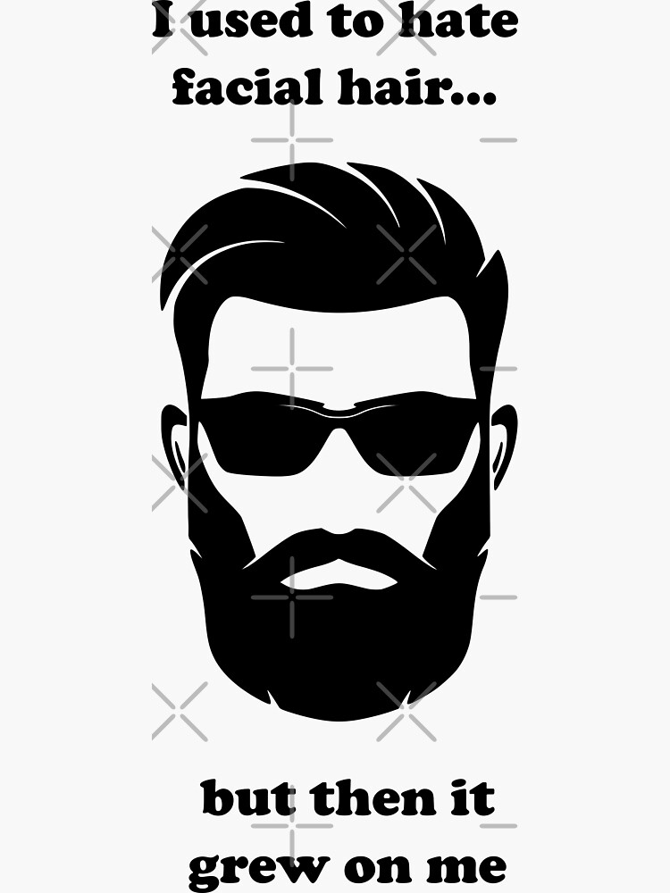 "Bad Dad Jokes Facial Hair Beard" Sticker for Sale by DesertTradePost