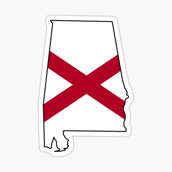 Alabama State Flag In Map Outline Sticker For Sale By Okunicka Redbubble 3589