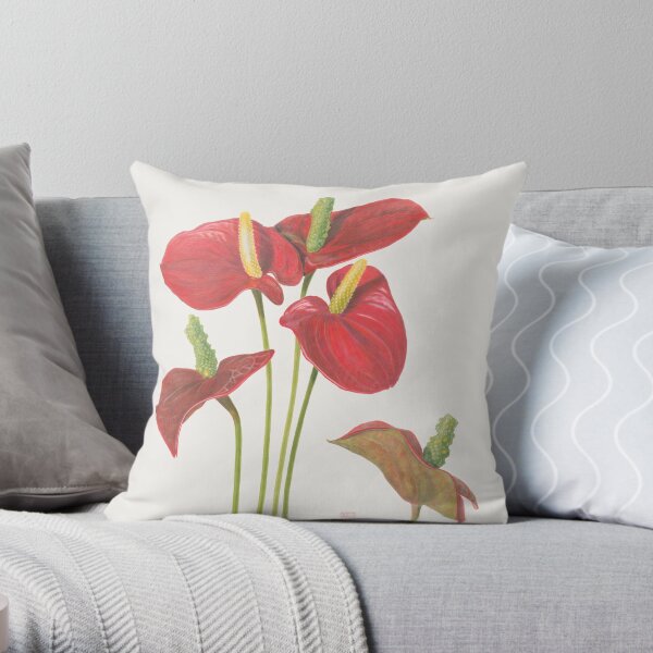 Anthurium Throw Pillow