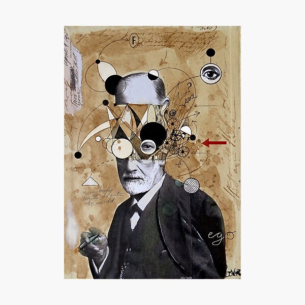 Freud with abstracted concepts Photographic Print