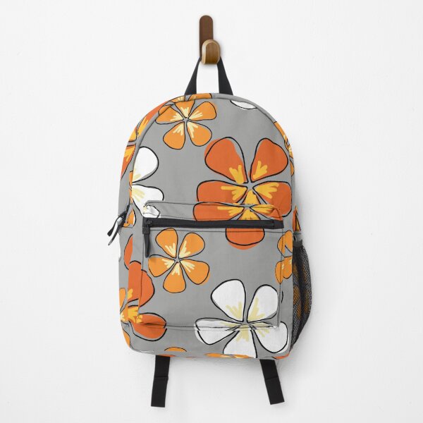 Item preview, Doodle flores de hibisco sobre fondo gris designed and sold by Meg M Studio.