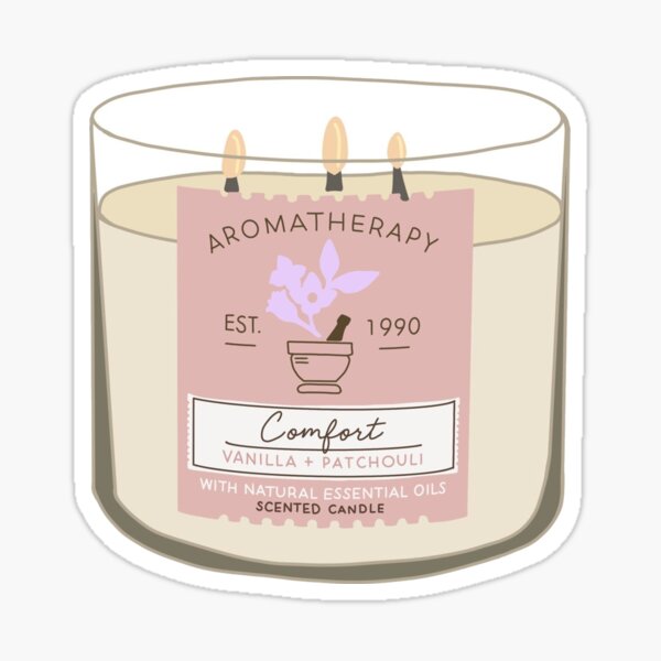 Comfort Aromatherapy Candle Sticker for Sale by Justina Designs