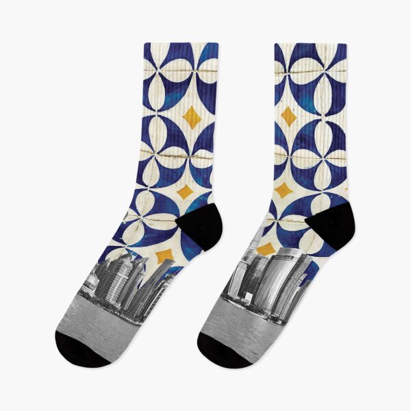 Item preview, Shanghai China Meets Portuguese Tiles Montage - Azulejo Blue White and Yellow designed and sold by idovedesign.