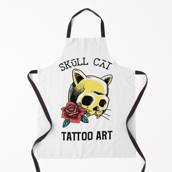Item preview, Tattoo Art - Skull Cat designed and sold by TeeZoneZtore.