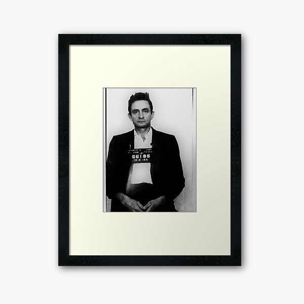 Johnny Cash Mug Shot Vertical Framed Art Print