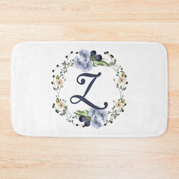 Item preview, Blue Floral Wreath Bouquet Monogram Letter Z designed and sold by TheFamilyVan.