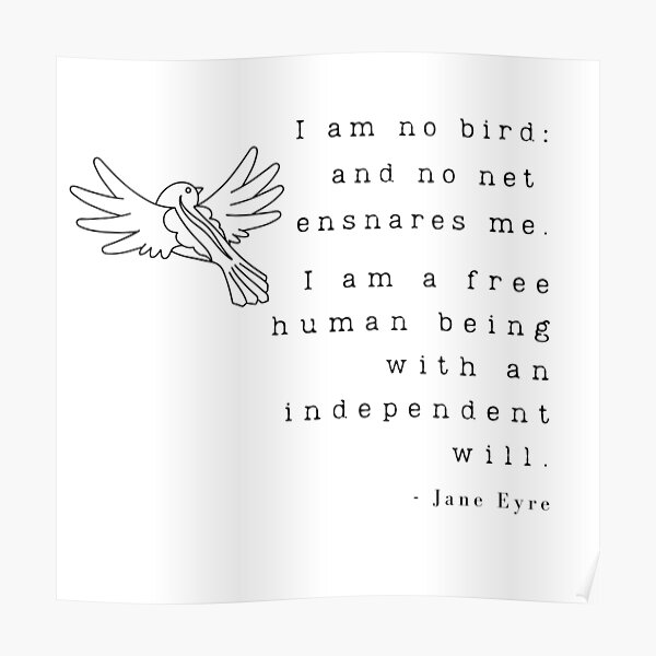 Jane Eyre Bird Quote Jane Eyre Literary Quote Print Jane eyre