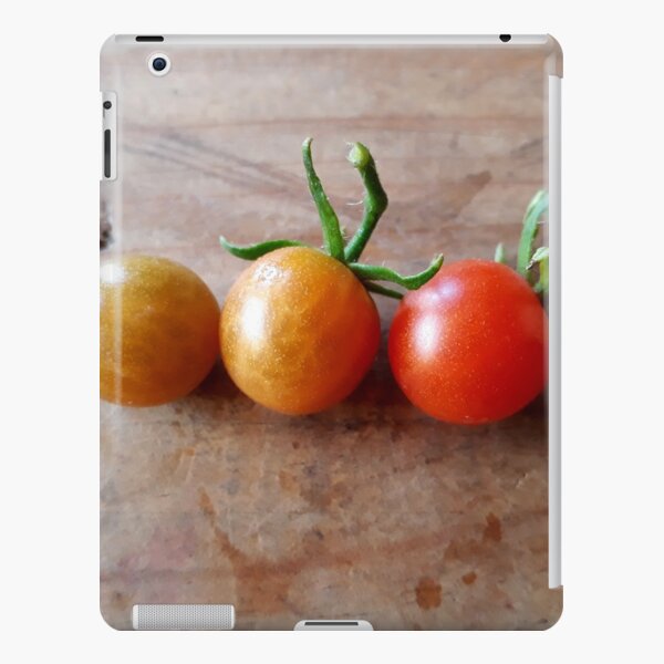 3 Cherry Tomatoes on Wood Background iPad Snap Case