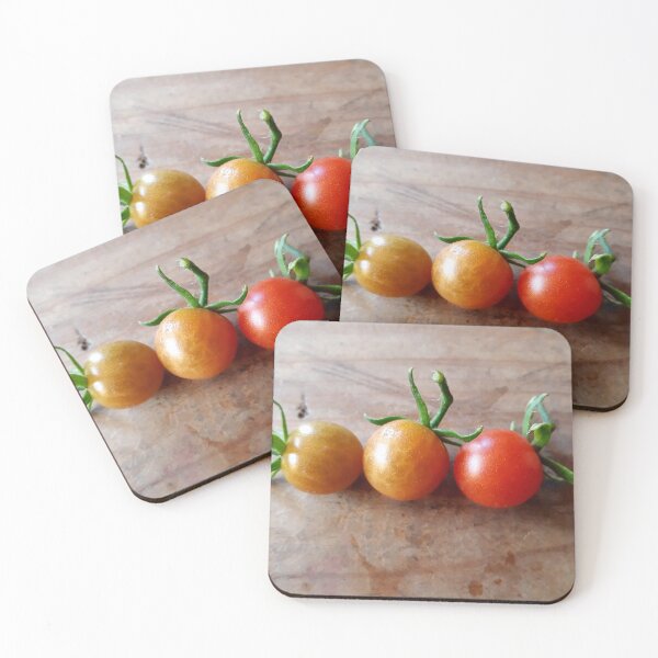 Item preview, 3 Cherry Tomatoes on Wood Background designed and sold by Beachy.