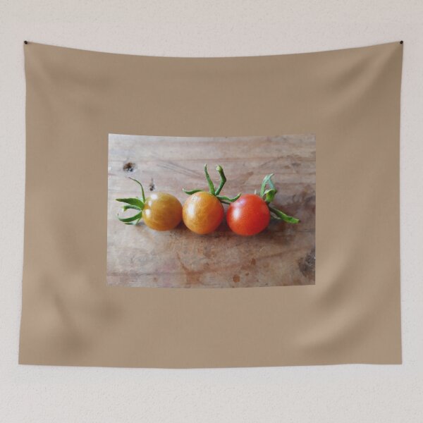 Item preview, 3 Cherry Tomatoes on Wood Background designed and sold by Beachy.