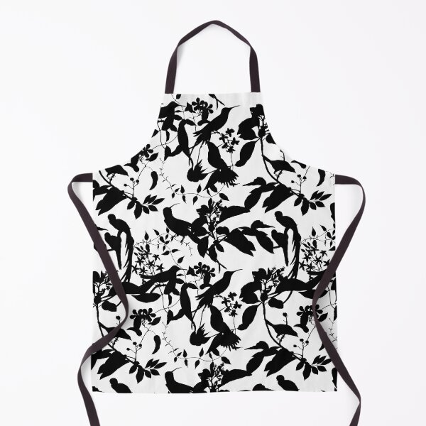 Item preview, Black And White Tropical Birds And Flowers Silhouettes designed and sold by artsandsoul.