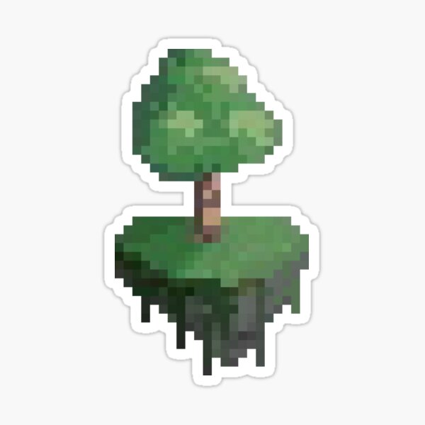 "Floating Island Pixel Art" Sticker by thmswllc | Redbubble
