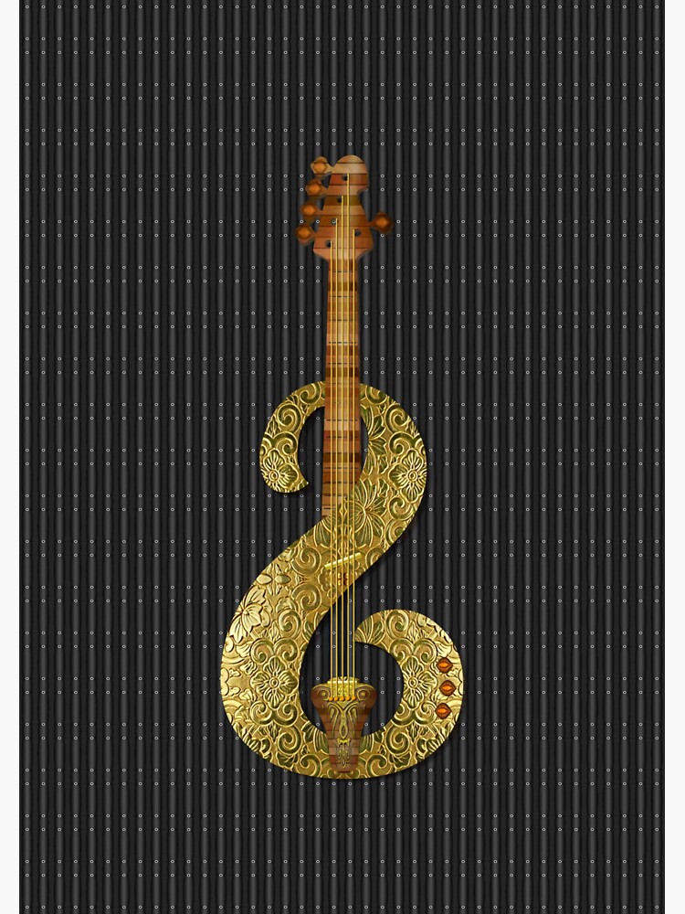 Thumbnail 3 of 3, Sticker, Golden Guitar (Black BG) designed and sold by Vk91art.
