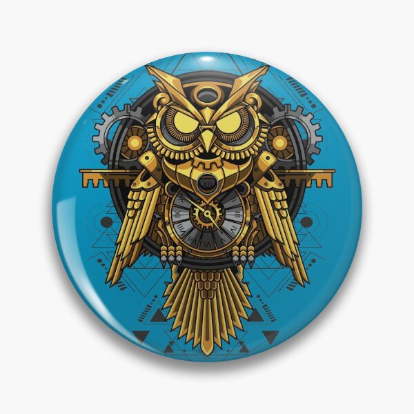 Item preview, Geometric Mechanical Gold Owl designed and sold by VibrantGifts.