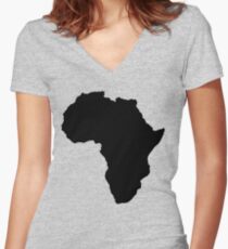 Der Kontinent von Afrika Karte der afrikanischen Nation Tailliertes T-Shirt mit V-Ausschnitt