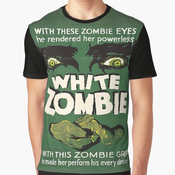 Cool White Zombie Film Poster Graphic T-Shirt