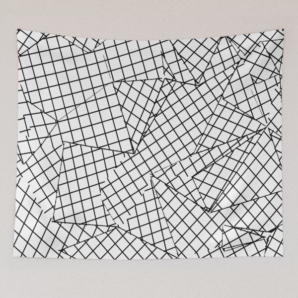 Item preview, geometric square pattern abstract background in black and white designed and sold by Mrvell.