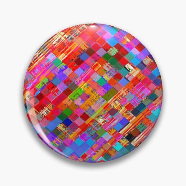 Item preview, geometric square pixel pattern abstract background in pink blue purple designed and sold by Mrvell.