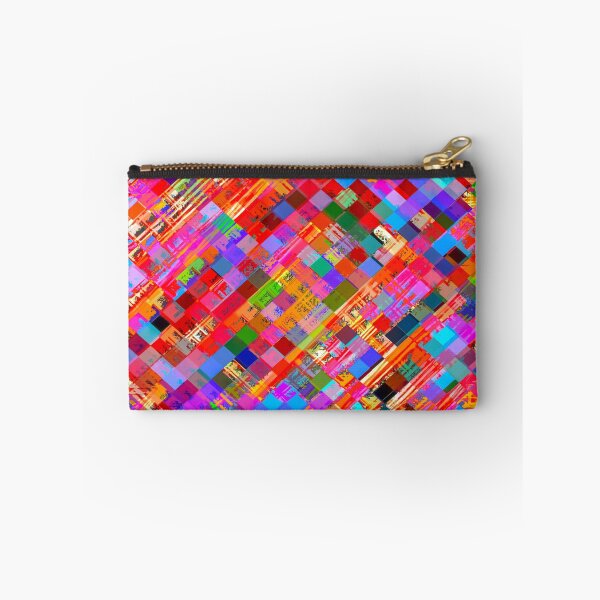 Item preview, geometric square pixel pattern abstract background in pink blue purple designed and sold by Mrvell.