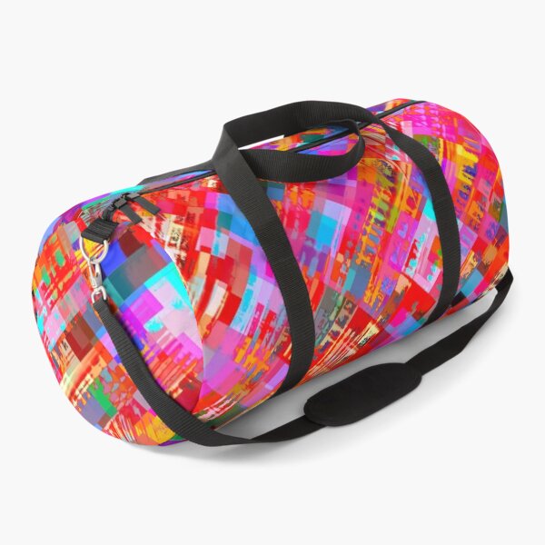 Item preview, geometric square pixel pattern abstract background in pink blue purple designed and sold by Mrvell.