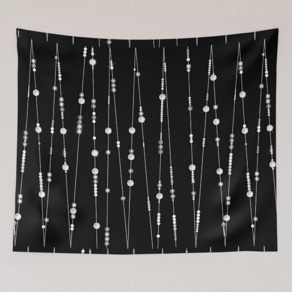 Item preview, Pearl beads on black background garland designed and sold by fuzzyfox.