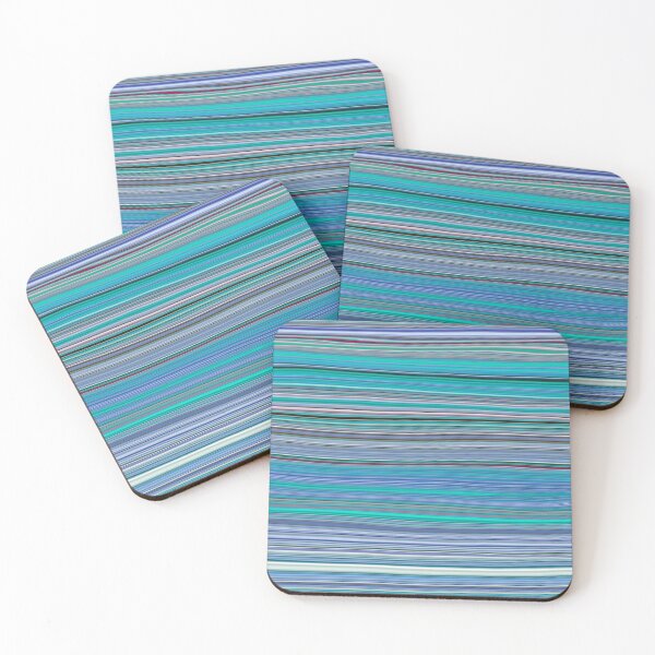 Item preview,  Aqua Blue Green Black Fine Stripes  designed and sold by KavimaCreatives.