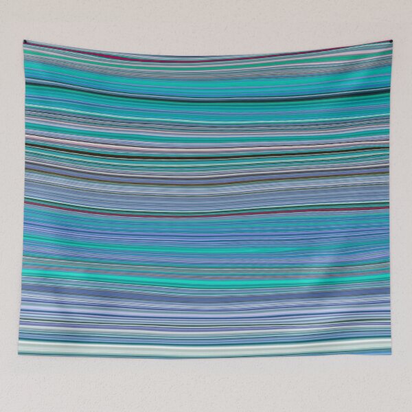 Item preview,  Aqua Blue Green Black Fine Stripes  designed and sold by KavimaCreatives.