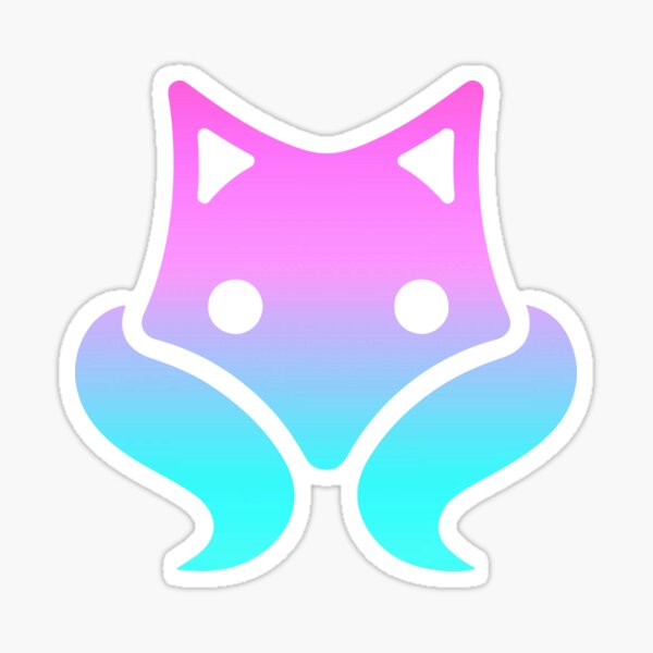 Vaporwave 2 Tailed Fox Emblem - Destiny Sticker