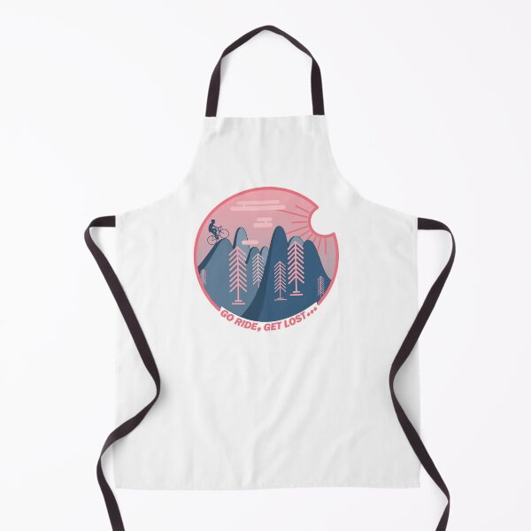 Item preview, Cyclist Climbing Hills Sunrise Line Art Blue Pink designed and sold by RabeDesigns.