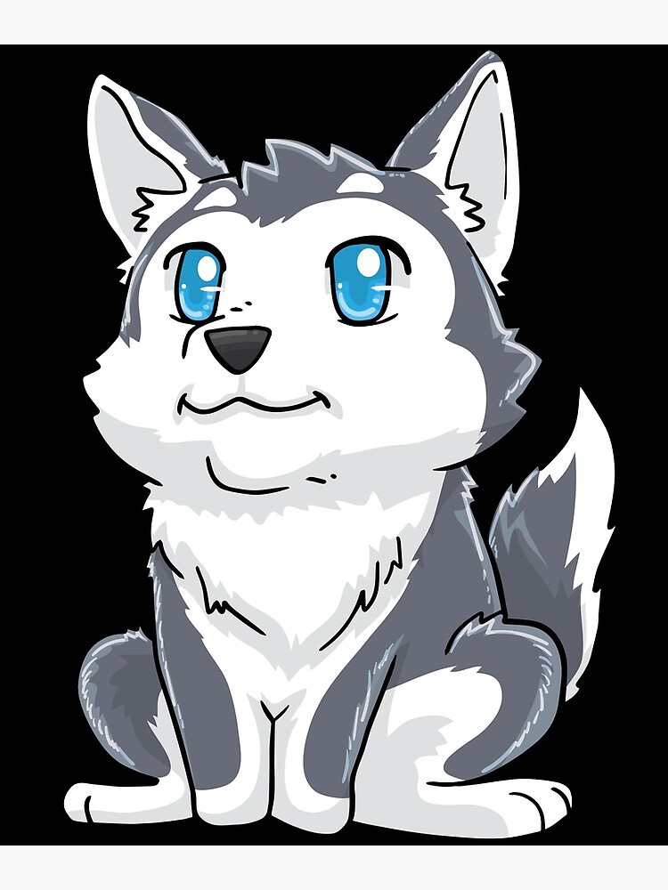 a character design of a husky wearing a white vest, | Stable Diffusion