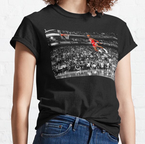Toile d'art de mur d'affiche de Michael Jordan Dunk | Tristement célèbre ligne de lancer gratuit Dunk T-shirt classique
