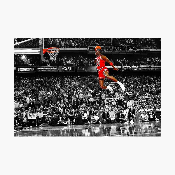 Toile d'art de mur d'affiche de Michael Jordan Dunk | Tristement célèbre ligne de lancer gratuit Dunk Impression photo
