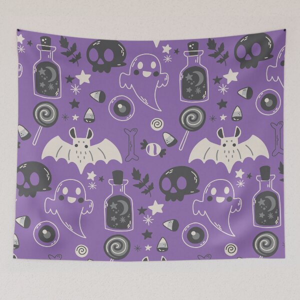 Item preview, Halloween Candy and Creatures Pattern designed and sold by MoonObscura.