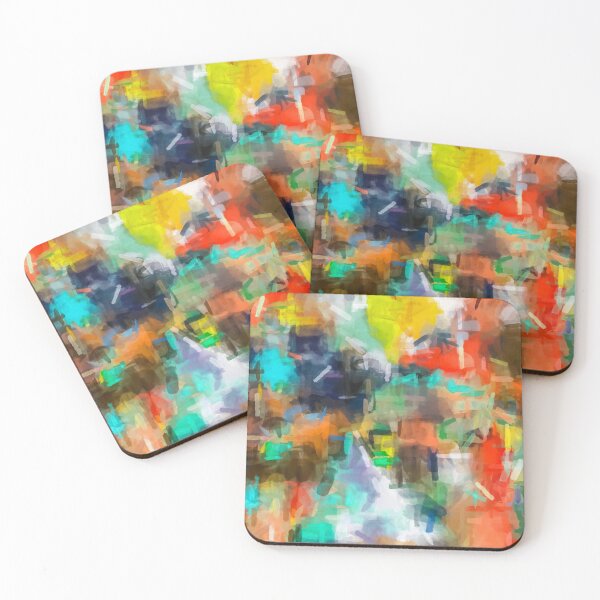 Item preview, splash brush painting texture abstract background in brown orange blue yellow designed and sold by Mrvell.