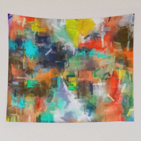 Item preview, splash brush painting texture abstract background in brown orange blue yellow designed and sold by Mrvell.